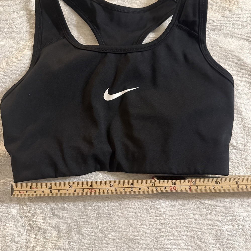 Nike Swoosh Sports Bra Women's M Black Racerback Unlined Dri-Fit - Picture 4 of 5